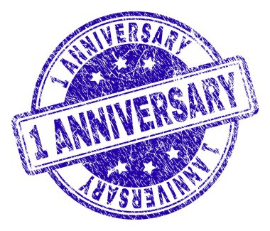 Grunge 1 yıldönümü damga mühür dokulu