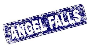 Yuvarlatılmış dikdörtgen damga çizilmiş Angel Falls çerçeveli