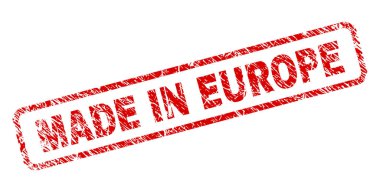 Çizik Made In Europe yuvarlatılmış dikdörtgen damgası