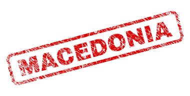 Grunge Makedonya yuvarlatılmış dikdörtgen damgası