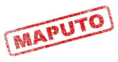 Grunge Maputo yuvarlatılmış dikdörtgen damgası