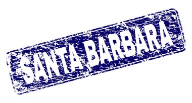 Yuvarlatılmış dikdörtgen damga çizilmiş Santa Barbara çerçeveli