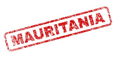 Çizik Moritanya yuvarlatılmış dikdörtgen damgası