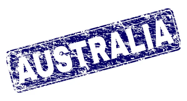 Zerkratzte australische gerahmte Rechteckmarke — Stockvektor