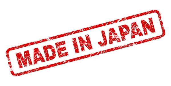 Francobollo Rettangolo arrotondato MADE IN JAPAN graffiato — Vettoriale Stock