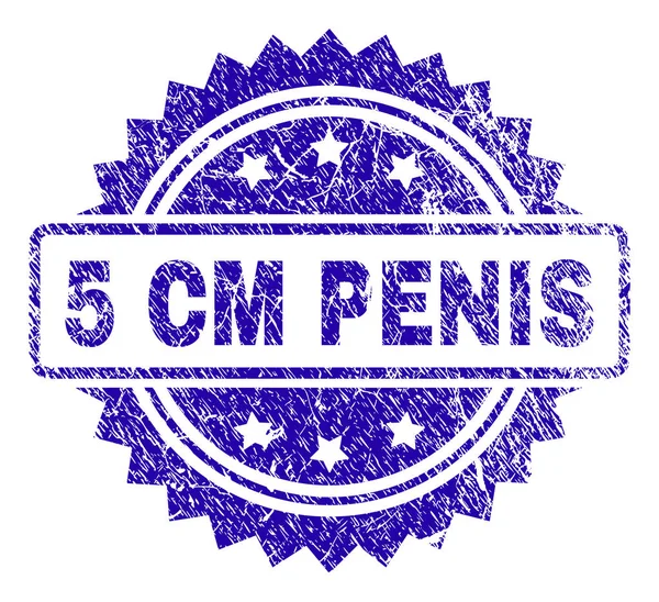 Scratched 5 CM PENIS Stamp Seal — Stock Vector