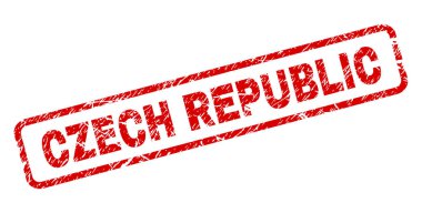 Çizik Çek Cumhuriyeti yuvarlatılmış dikdörtgen damgası