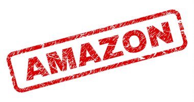 Çizik Amazon yuvarlatılmış dikdörtgen damgası