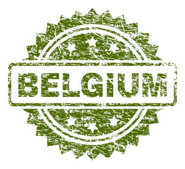 Grunge Belçika damga mühür dokulu