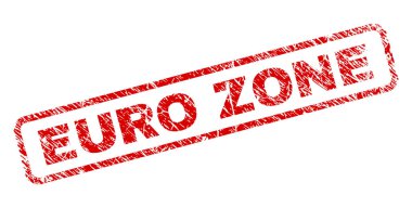 Grunge Euro bölgesi yuvarlatılmış dikdörtgen damgası