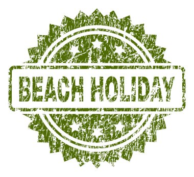 Grunge dokulu plaj tatil damga mühür
