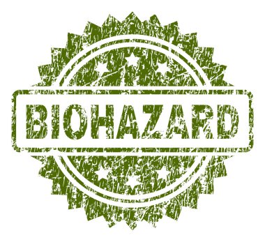 Dokulu Biohazard damga mühür çizik