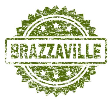 Dokulu Brazzaville damga mühür çizik