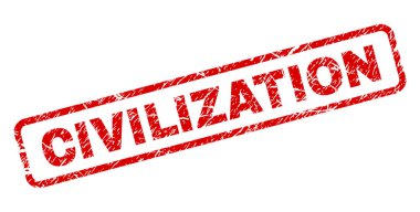 Grunge medeniyet yuvarlatılmış dikdörtgen damgası