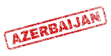 Grunge Azerbaycan yuvarlatılmış dikdörtgen damgası