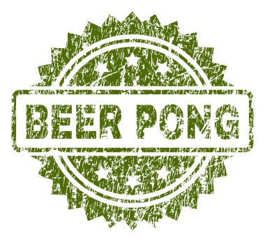 Grunge Bira Pong damga mühür dokulu
