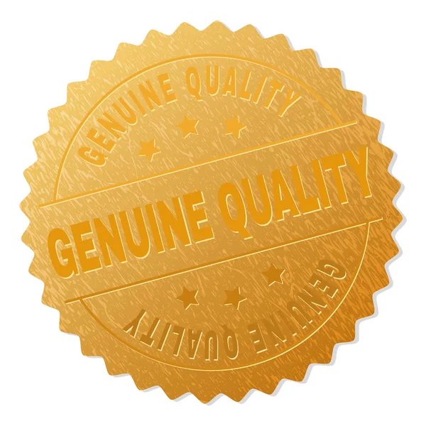 Carimbo de crachá de qualidade GENUINA dourada — Vetor de Stock