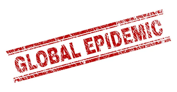 Zerkratzte texturierte globale Epidemie-Stempelmarke — Stockvektor