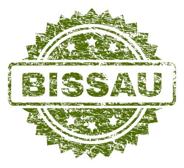 Grunge Bissau damga mühür dokulu