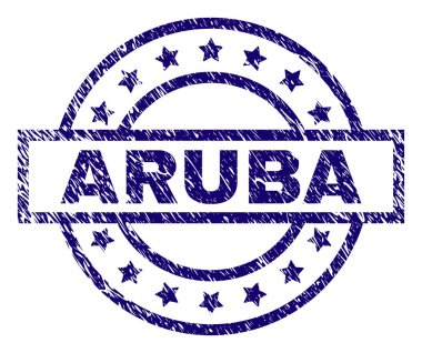 Dokulu Aruba damga mühür çizik