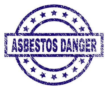 Grunge asbest tehlike damga mühür dokulu