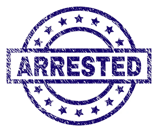 Sello de sello ARRESTED con textura rayada — Vector de stock