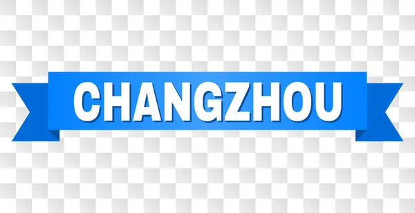 Fita azul com texto CHANGZHOU — Vetor de Stock