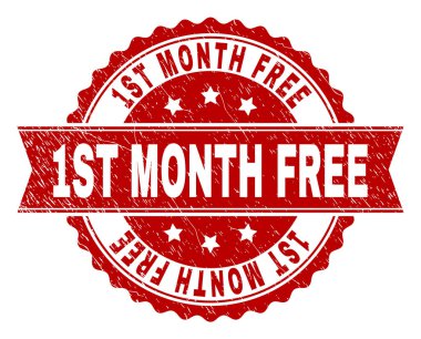 Grunge dokulu 1 ay ücretsiz damga mühür