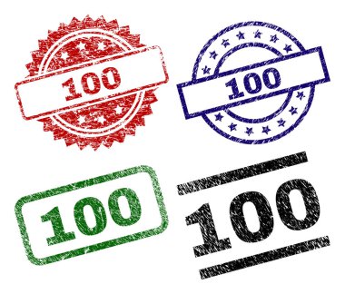 Dokulu 100 damga mühürler çizik