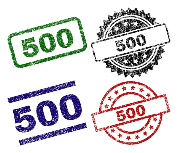 Karcos texturált 500 pecsét pecsét — Stock Vector