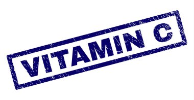 Dikdörtgen Grunge C vitamini damgası