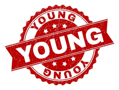 Grunge dokulu genç mühür damgası