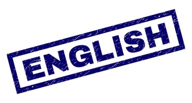 Dikdörtgen İngilizce damga çizik