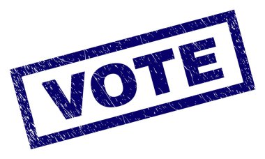 Dikdörtgen çizilmiş oy damgası