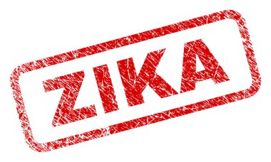 Grunge Zika yuvarlatılmış dikdörtgen damgası