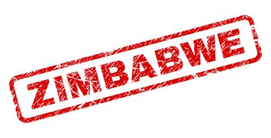 Çizik Zimbabve yuvarlatılmış dikdörtgen damgası