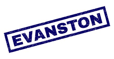 Dikdörtgen Grunge Evanston damgası