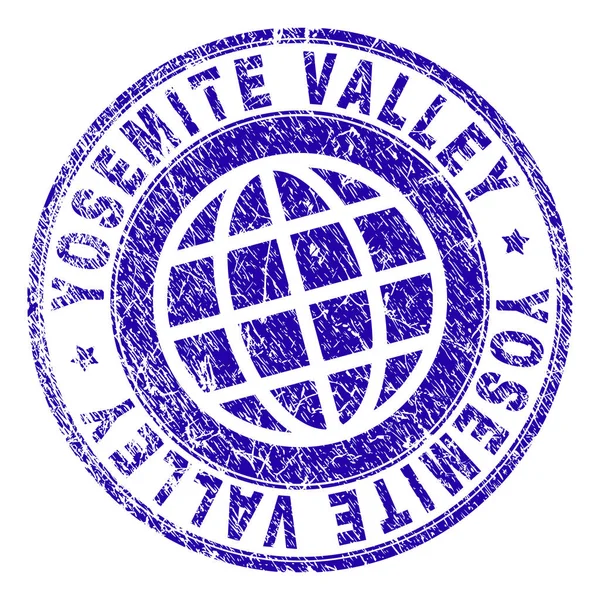 Scratched Textured YOSEMITE VALLEY Stamp Seal — Stock Vector