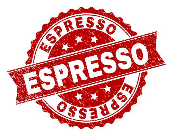Zerkratzte texturierte Espresso-Stempel — Stockvektor