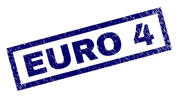 Prostokąt Grunge Euro 4 Stamp — Wektor stockowy