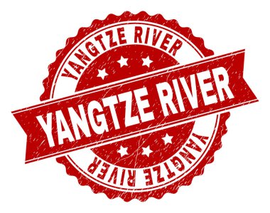 Grunge Yangtze Nehri damga mühür dokulu