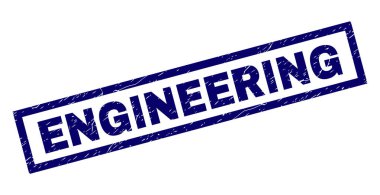 Dikdörtgen Grunge mühendislik damgası