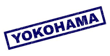 Dikdörtgen Grunge Yokohama damgası