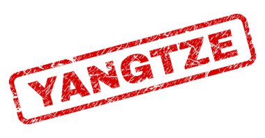 Grunge Yangtze yuvarlatılmış dikdörtgen damgası