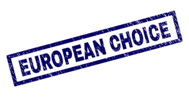 Dikdörtgen Grunge Avrupa seçim damgası