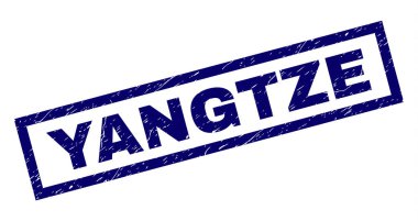 Dikdörtgen Grunge Yangtze damgası