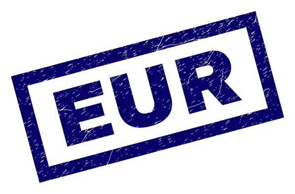 Rectángulo Grunge EUR Sello — Vector de stock