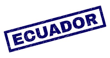 Dikdörtgen Grunge Ekvador damgası