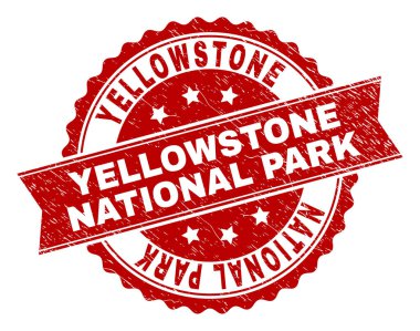 Dokulu Yellowstone Milli Parkı damga mühür çizik