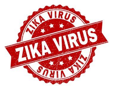 Dokulu Zika virüs damga mühür çizik